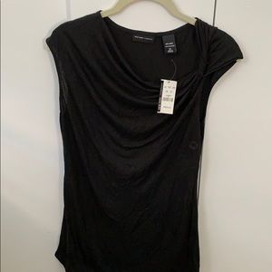Black Sleeveless Modal Shirt